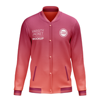 Varsity jacket with button front view psd