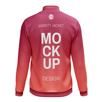 Back view varsity jacket with button psd