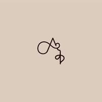 wedding typography monogram luxurious organic style and elegant concept AI dynamic line initial letter vector
