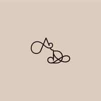 wedding typography monogram luxurious organic style and elegant concept AD dynamic line initial letter vector