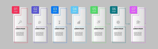 Infographic design business template with icons and 7 seven options or steps.. vector