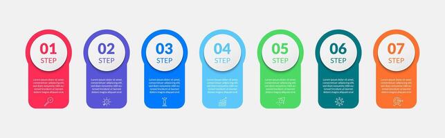Infographic business design template with icons and 7 options or steps. vector