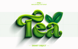 Tea Creative Best Text Effect Design With Elements psd