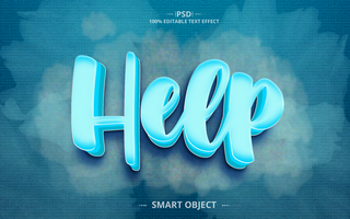 Help Creative Best text effect design with brush psd