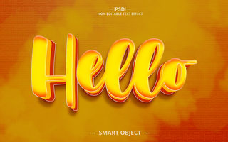 Hello Creative Text effect design with brush psd