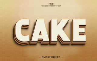 Cake Best 3d Editable Text Effect Design psd