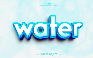 Water text effect design Text-Style-Effect psd