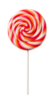 detailed swirly lollipop candy isolated showcasing its playful design and eye-catching colors perfect for adding a cheerful and sweet touch to any project png