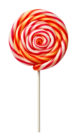colorful swirl lollipop isolated in a top view showcasing its bold hues and intricate patterns ideal for projects centered on candy desserts or cheerful designs png