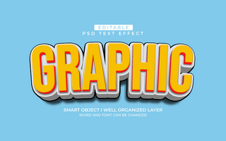 3d editable graphic text effect typography style template psd