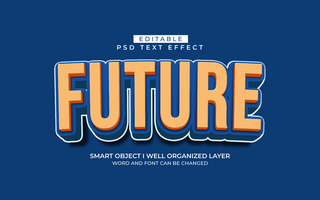 3d editable future text effect typography style template psd