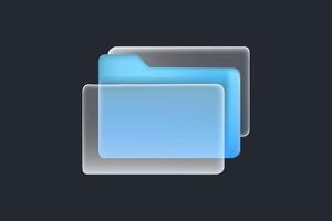 Modern documents and files icon style of glassmorphism with gradient, blur and transparency. Glassmorphism paper document, vector