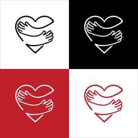 Symbol of Caring Heart, and Concept of Hug, Minimalist Heart Illustration vector