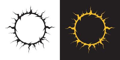 circle with lighnting effect lighting circle frame vector