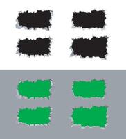 bundle crack wall hole effect, 3d crack hole realistic with green screen vector