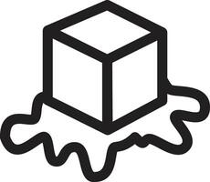 a black and white image of a cube with a splash of liquid vector