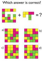 Educational game for kids. IQ training test. Task for development of attention and logic. vector