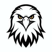 an eagle head with yellow eyes on a white background vector