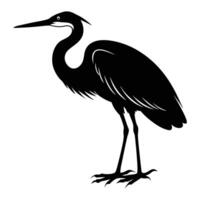 heron silhouette on white background illustration. vector