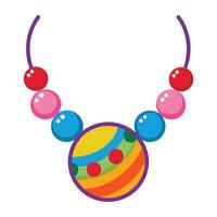 a colorful necklace with beads on it vector