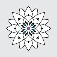 Circular pattern intricate floral design icon. vector