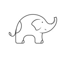 Elephant line icon on white background vector