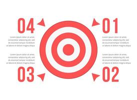 Target with four numbers and text, infographic template, vectpr eps10 illustration vector