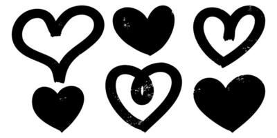 Doodle sketch style of hearts illustration for concept design. on white background. vector