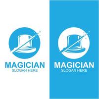 set of simple magician logo icon design vector