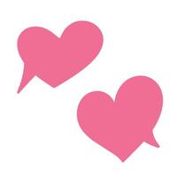 Speech, bubble, dialog boxes in the form of hearts. Notification chat bubble with hearts isolated on white background. illustration vector