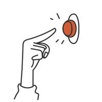 a hand pushing a button on a wall vector
