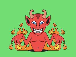 Mischievous devil cartoon character vector
