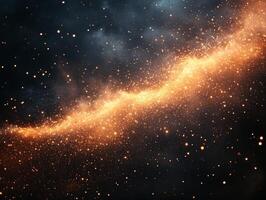 A mesmerizing cosmic scene depicting a swirling galaxy filled with stars and dust. photo