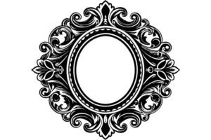 Ornate Black and White Mirror Frame Design vector