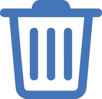 Simple Blue Trash Can Icon in Adobe Illustrator vector
