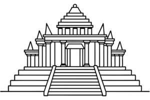 A historical temple complex vector