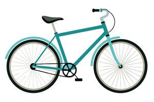 Flattened Illustration of a Teal Bicycle vector