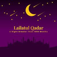 Modern Lailatul Qadar Design - Perfect for Social Media Use vector