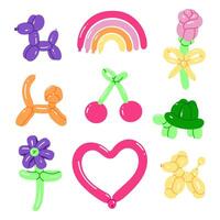 Set of figures from balloons isolate on white background. graphics. vector