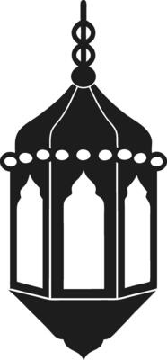 Traditional Arabic Lantern Illustration - Ramadan Kareem Decorative Hanging Lamp Design