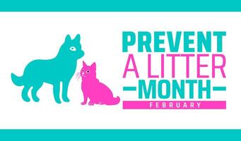 National Prevent a Litter Month background banner or poster design template. observed every year in February. Holiday concept. Use to any Template, card, poster, placard, template. vector