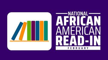 National African American Read in background banner or poster design template. observed every year in February. vector