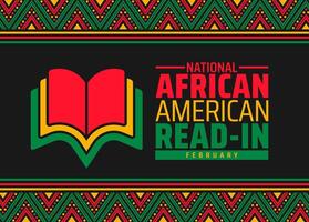 National African American Read in background banner or poster design template. observed every year in February. Holiday concept. Use to any Template, card, poster, placard, template. vector