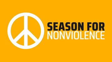 Season for Nonviolence background banner or poster design template. observed every year in February. Holiday concept. Use to any Template, card, poster, placard, template. vector