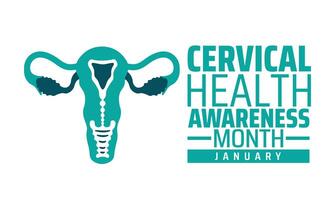cervical health awareness month background with green color design vector