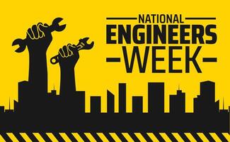 National Engineers Week background banner or poster design template. vector
