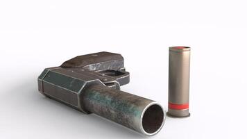 signal gun and ammo with white background 2 photo