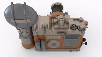 steampunk camera with white background 1 photo