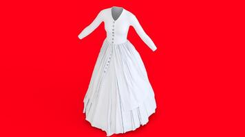 open button double layer dress with red background 1 photo