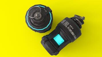 explosive grenade with yellow background 1 photo